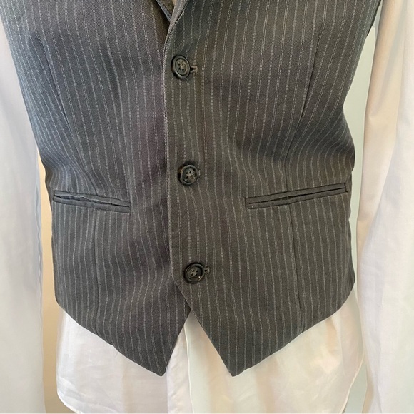 EXPRESS Y2K 2000’s Men’s Graphic New York Pinstripe Cotton Vest | Medium - Picture 6 of 9
